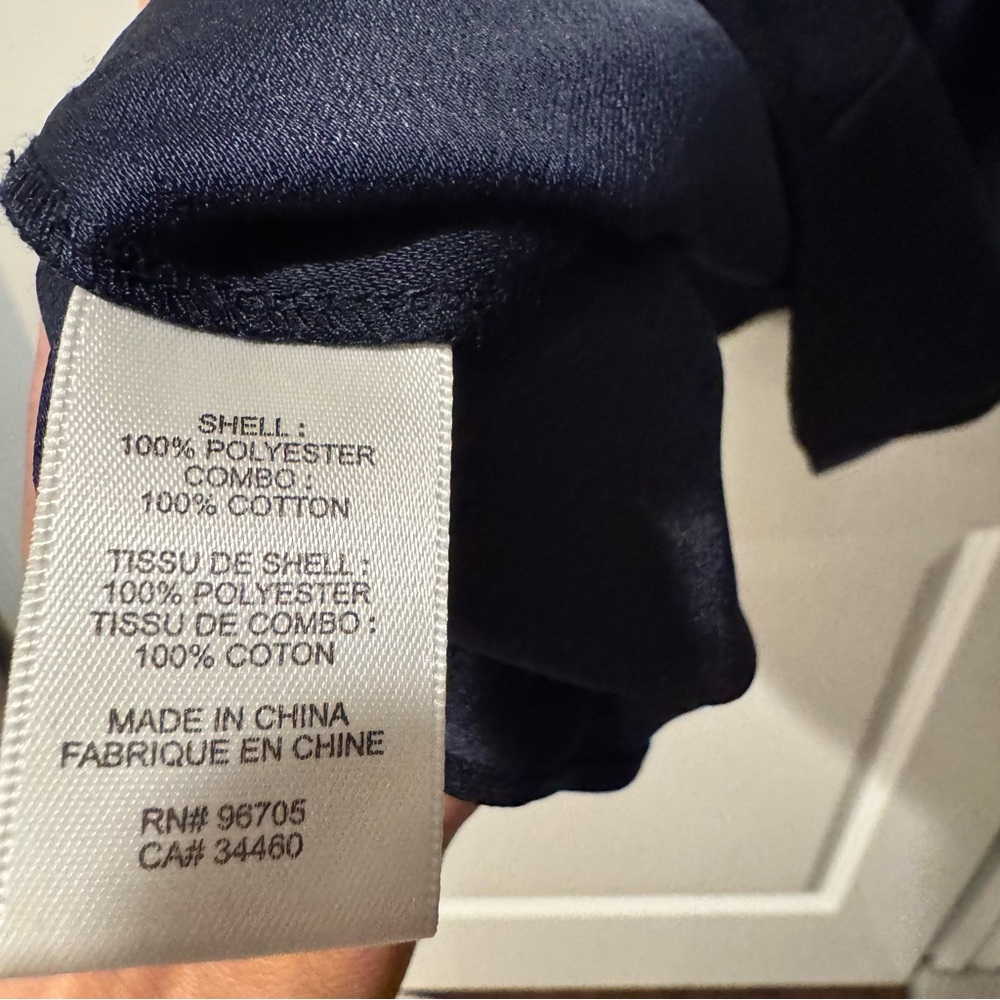 NWT Rebecca Taylor Crepe Lace V-Neck Top Navy Blue - Picture 4 of 4